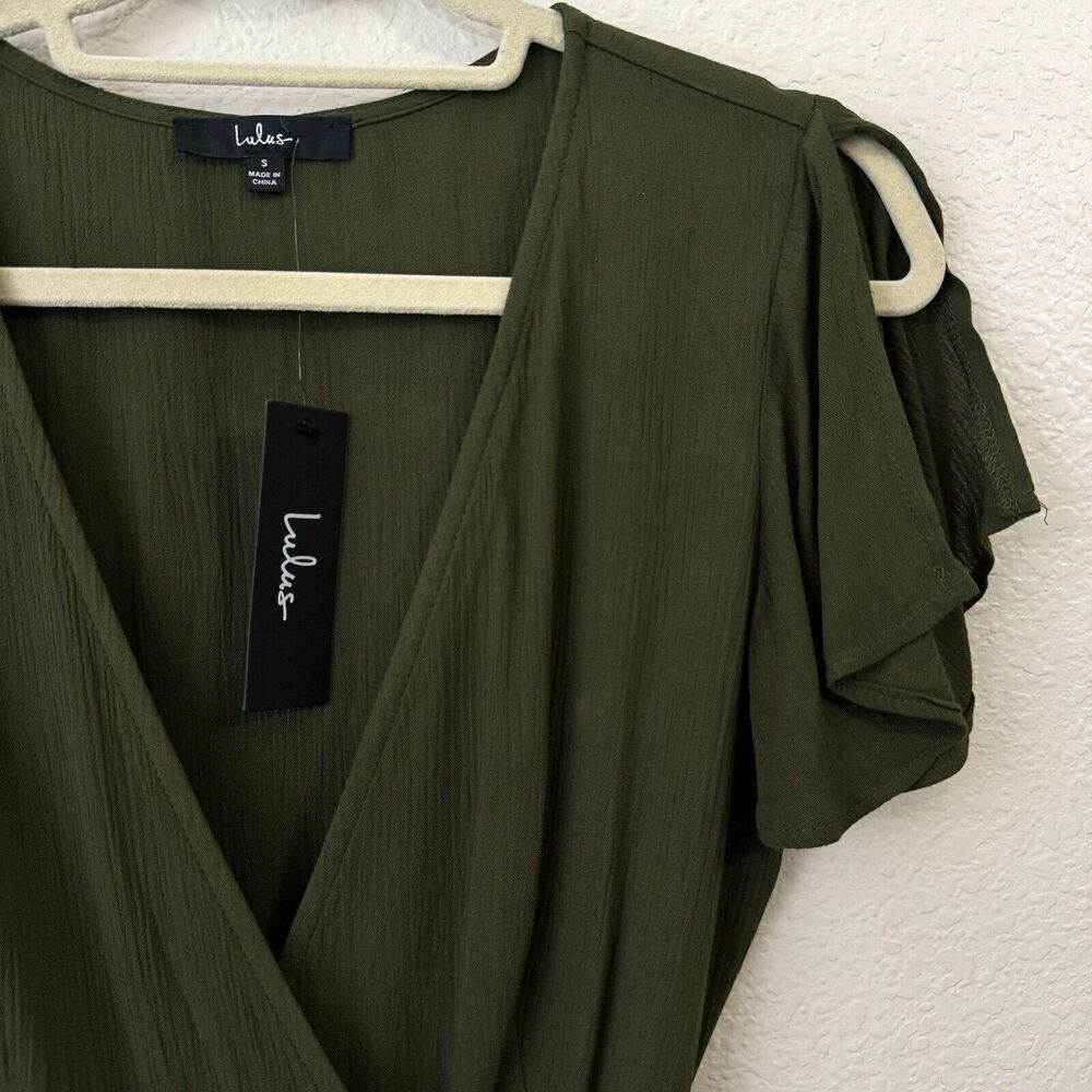 Lulus Dress Womens Size Small Green Wrap Harbor Point New - Picture 3 of 10